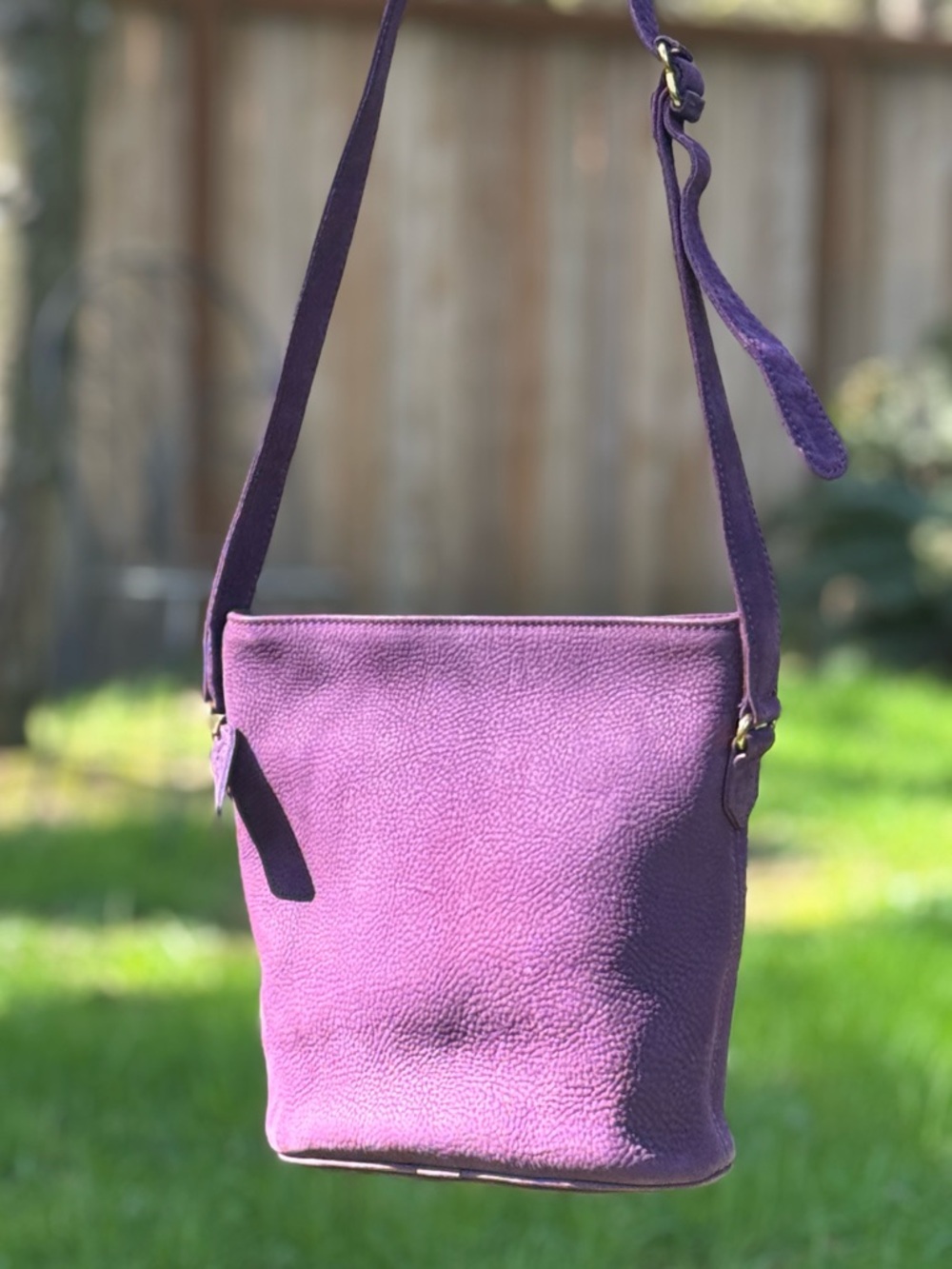 Rare Vintage Coach Grape 🍇 Purple💜 Nubuck Leather Bag From 1996 - Picture 2 of 11